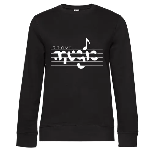 I Love music Sweat Frauen Queen Crew Neck