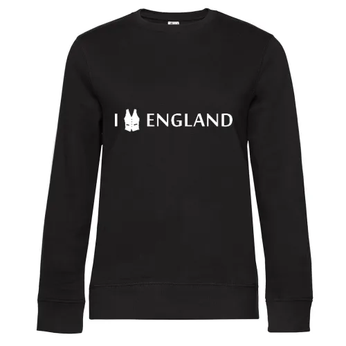 I Love Waistcoat England Sweat Frauen Queen Crew Neck