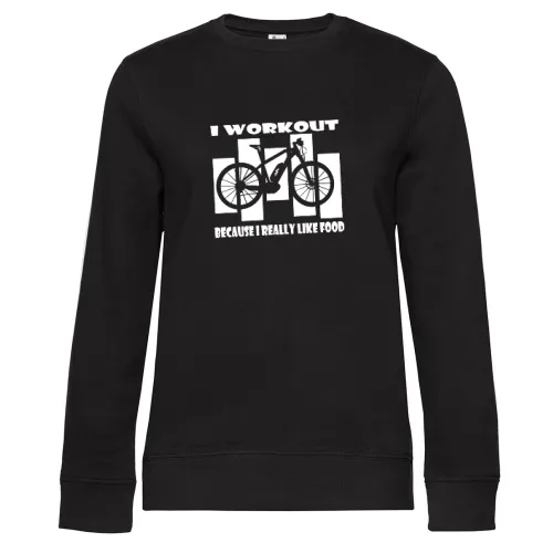 I Workout Because I Like Food Ebiker Vintage Sweat Frauen Queen Crew Neck