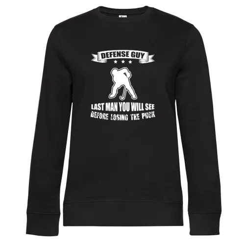 Ice Hockey Defense Guy Before Loosing The Puck Sweat Frauen Queen Crew Neck