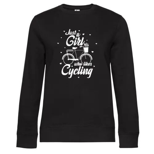 Just A Girl Who Likes Cycling Radfahrer Biker Sweat Frauen Queen Crew Neck