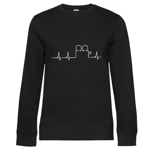 Kamera Herzschlag Sweat Frauen Queen Crew Neck