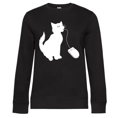Katze isst PC Maus Frauen Sweat