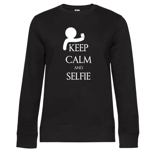 Keep calm and Selfie Sweat Frauen Queen Crew Neck