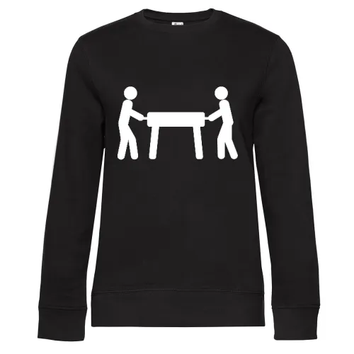Kickertisch Strichmännchen Sweat Frauen Queen Crew Neck
