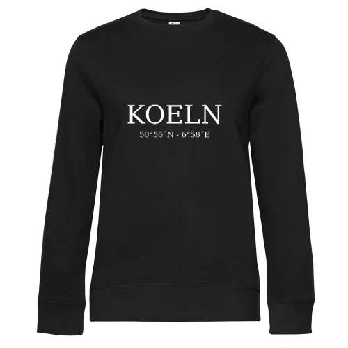Koeln Koordinaten Sweat Frauen Queen Crew Neck