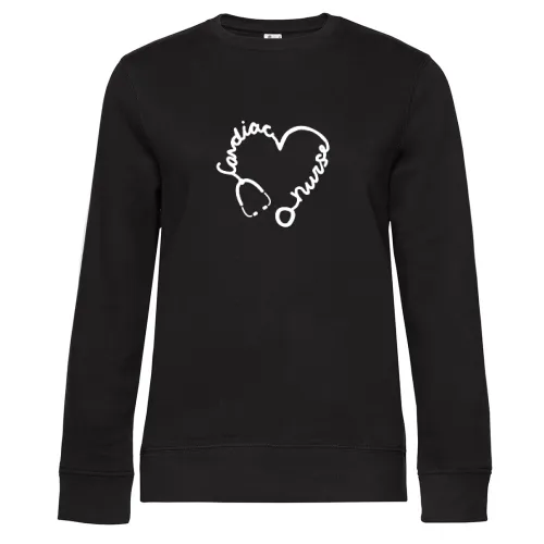 Krankenschwester Kardiologie Stethoskop Herz Sweat Frauen Queen Crew Neck