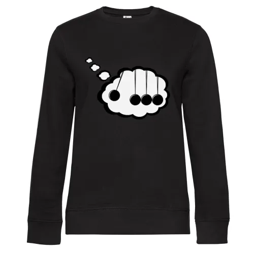 Kugelstoßpendel in Denkblase Comic Sweat