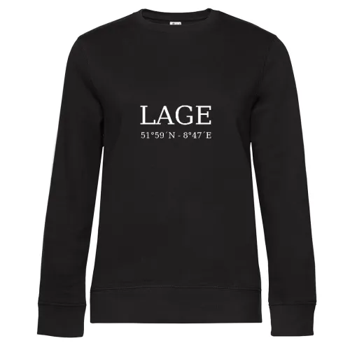 Lage Koordinaten Sweat Frauen Queen Crew Neck