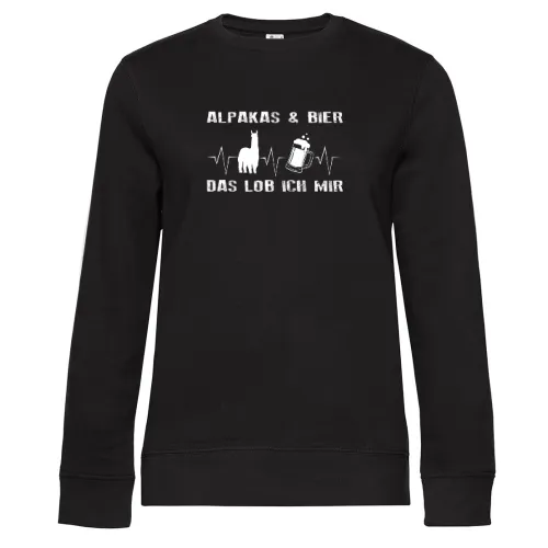 Lama Alpaka Spruch für Alpakazüchter Biertrinker Sweat Frauen Queen Crew Neck