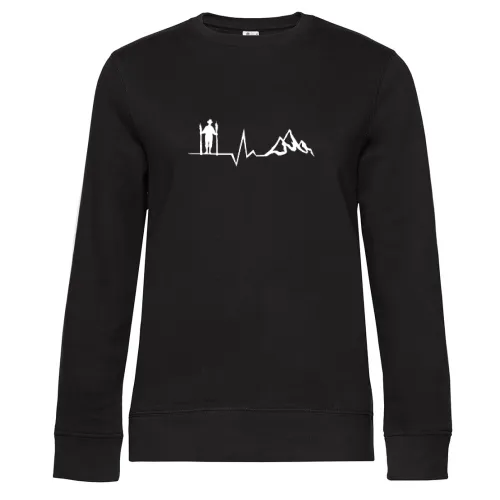 Landwirt im Gebirge Farmer Berge Herzschlag Sweat Frauen Queen Crew Neck