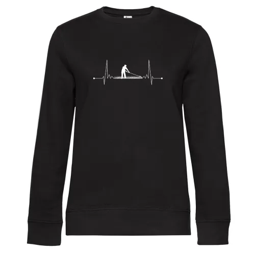 Landwirt Puls Farmer Herzschlag Feldarbeiter Sweat Frauen Queen Crew Neck