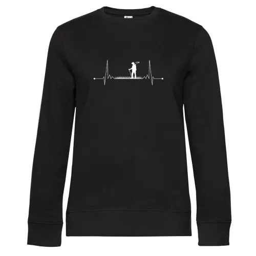 Landwirt Puls Farmer Herzschlag Feldarbeiter Sweat Frauen Queen Crew Neck