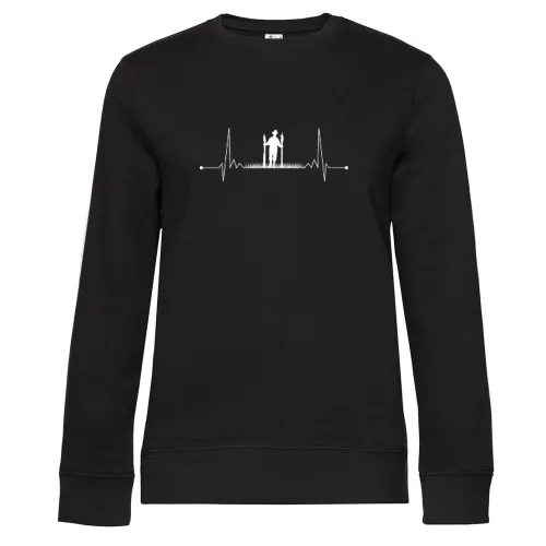 Landwirt Puls Farmer Herzschlag Feldarbeiter Sweat Frauen Queen Crew Neck