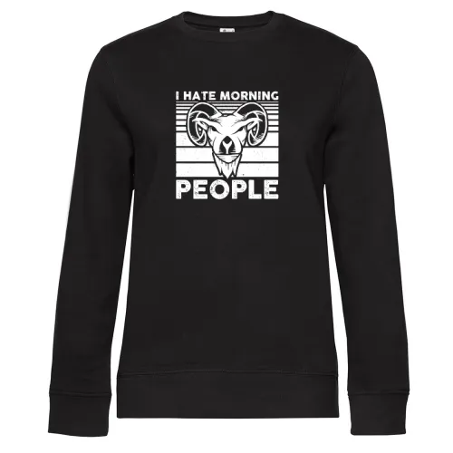 Langschläfer Morgenmuffel Ziegenbock - Bock Motiv Sweat Frauen Queen Crew Neck