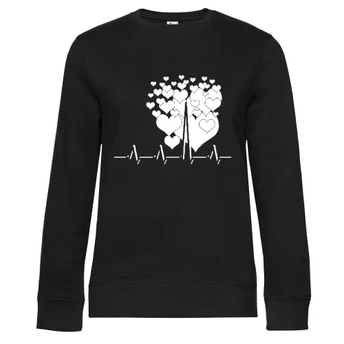 Liebe Herzschlag Sweat Frauen Queen Crew Neck
