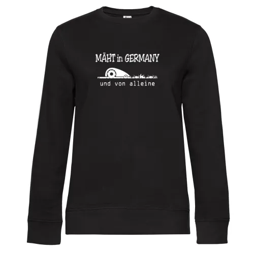 Mäht in Germany und von alleine Mähroboter Sweat Frauen Queen Crew Neck