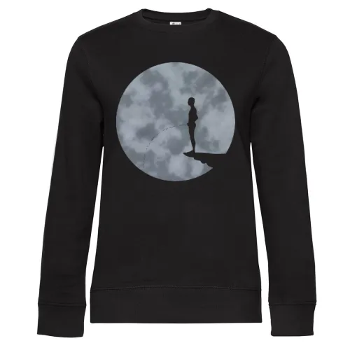 Mann entwässert sich vorm Mond Sweat Frauen Queen Crew Neck