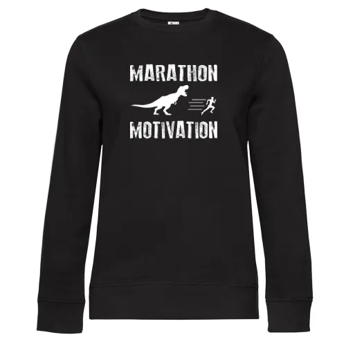 Marathon Marathonlauf Marathonläufer Dino Geschenk Sweat Frauen Queen Crew Neck