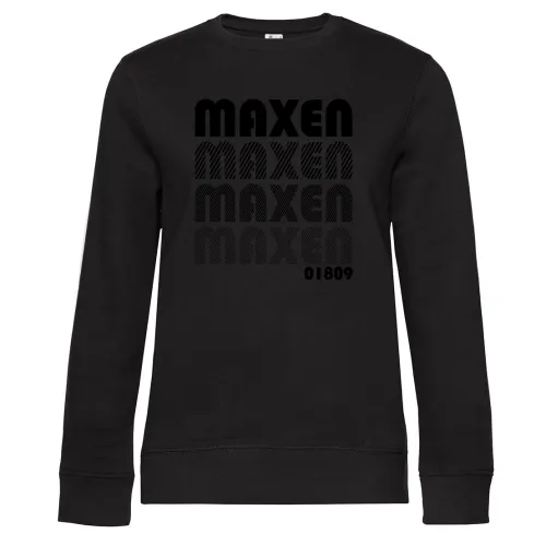 Maxen 01809 schwarz Sweat Frauen Queen Crew Neck