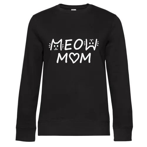 Meow Mom Katzendame Katzenliebhaber Sweat Frauen Queen Crew Neck