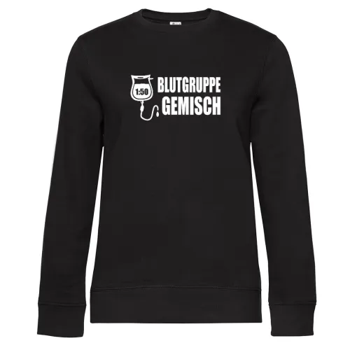 Mopedfahrer Gemisch 1:50 Blutgruppe Moped Geschenk Sweat Frauen Queen Crew Neck