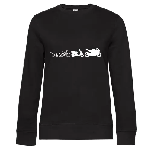 Motorrad Evolution kleine Sweat Frauen Queen Crew Neck