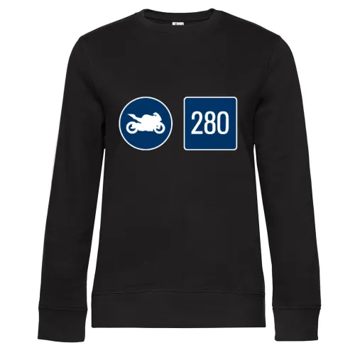 Motorrad Richtgeschwindigkeit Sweat Frauen Queen Crew Neck