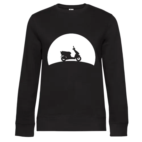 Motorroller im Sonnenuntergang Sweat Frauen Queen Crew Neck