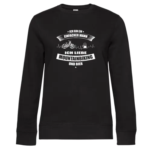 Mountainbiker Mann Liebt Mountainbike und Bier Ebike Sweat Frauen Queen Crew Neck