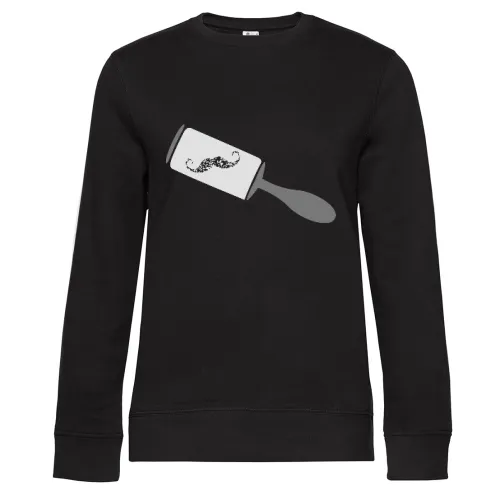 Moustache an Fusselrolle Sweat Frauen Queen Crew Neck