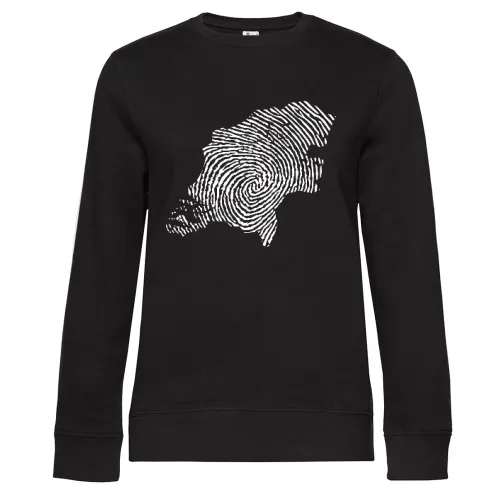 Niederlande Fingerabdruck Sweat Frauen Queen Crew Neck