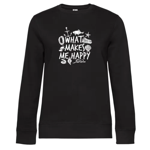 Ostsee Make Happy - Anker Moin Fisch Outfit Küste Sweat Frauen Queen Crew Neck