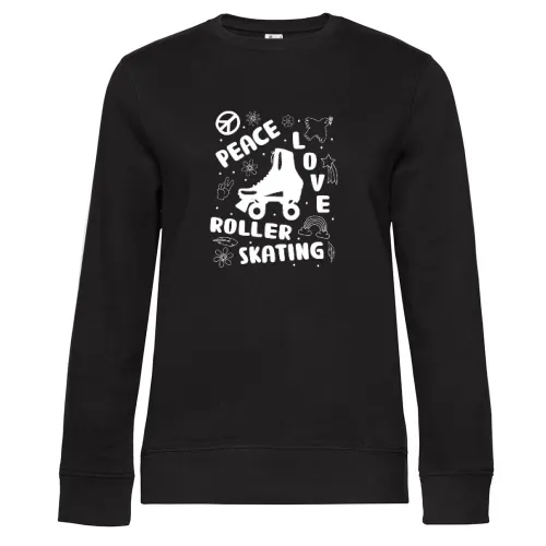 Peace Love Roller Skating Skaten Rollschuh Laufen Sweat