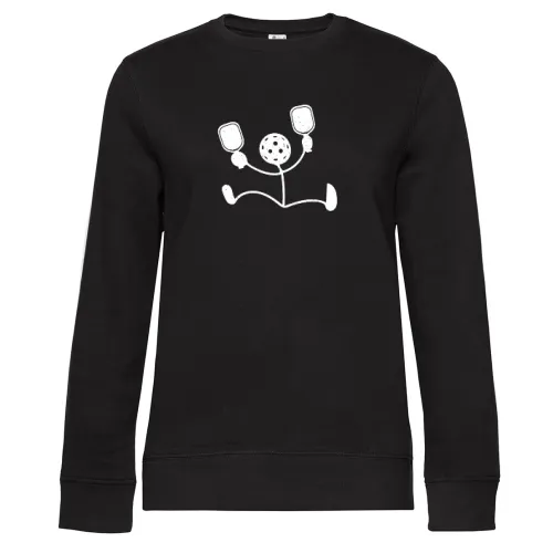 Pickleball Strichmännchen Sweat Frauen Queen Crew Neck