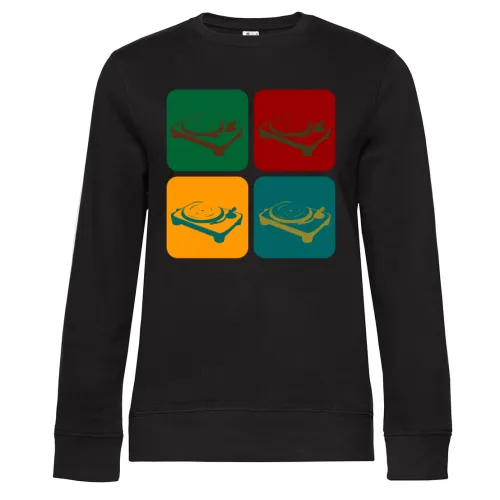 Plattenteller DJ Pult Warhol Sweat Frauen Queen Crew Neck