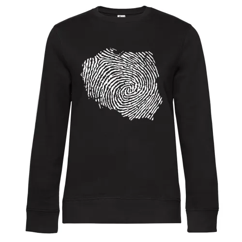 Polen Fingerabdruck Sweat Frauen Queen Crew Neck