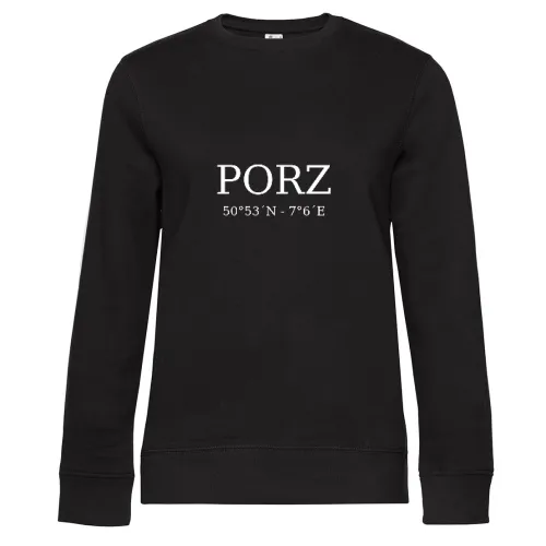 Porz Koordinaten Sweat Frauen Queen Crew Neck