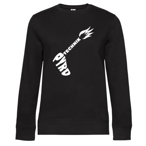 Pyrotechnikhand in Schrift Sweat Frauen Queen Crew Neck