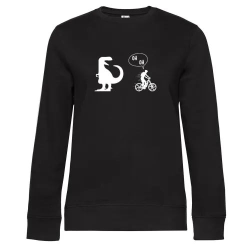 Radfahrer Dino TRex Motivation Mountainbiker Sweat Frauen Queen Crew Neck