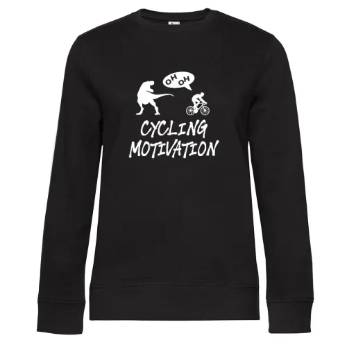Radfahrer Dino TRex Motivation Mountainbiker Sweat Frauen Queen Crew Neck
