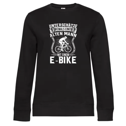 Radfahrer Fahrradfahren E Bike Fahrrad Rentner Sweat Frauen Queen Crew Neck