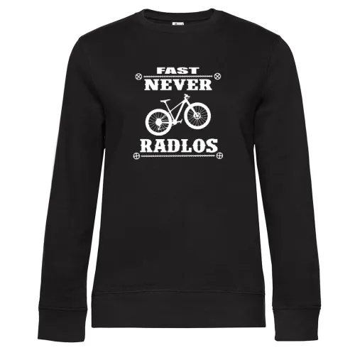 Radfahrer Mountainbiker Motiv - Fast Never Radlos Sweat Frauen Queen Crew Neck