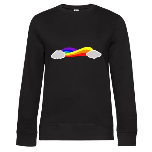 Regenbogenwolken Band Sweat Frauen Queen Crew Neck