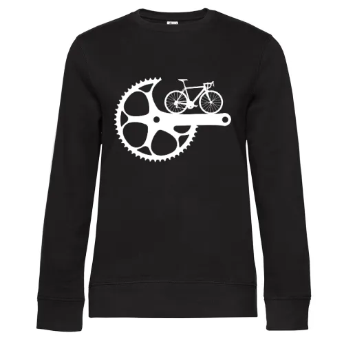 Rennrad Fahrrad Kurbel Fahrradfahren Radfahrer Sweat Frauen Queen Crew Neck