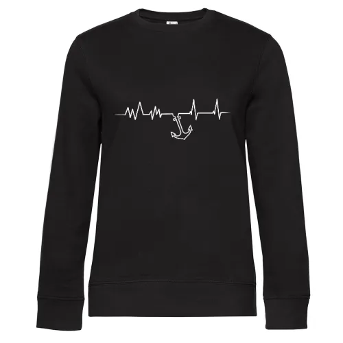 Rettungsanker Herzschlag Sweat Frauen Queen Crew Neck