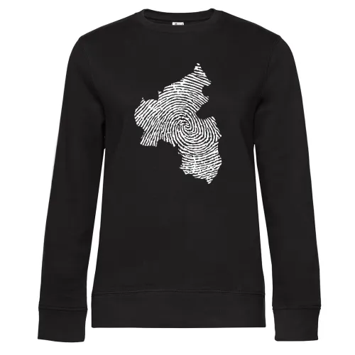 Rheinland-Pfalz Fingerabdruck Sweat Frauen Queen Crew Neck