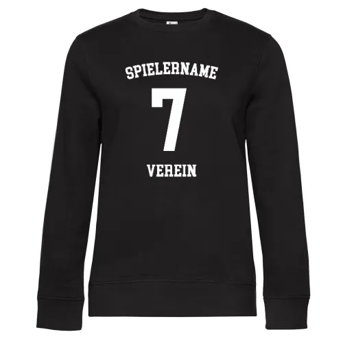 Rückennummer mit Namen Sweat Frauen Queen Crew Neck