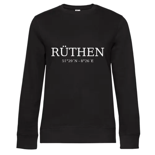 Rüthen Koordinaten Sweat Frauen Queen Crew Neck