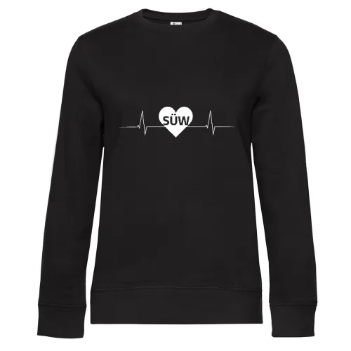 SÜdliche Weinstraße SÜW Nummernschild Herzschlag Sweat Frauen Queen Crew Neck